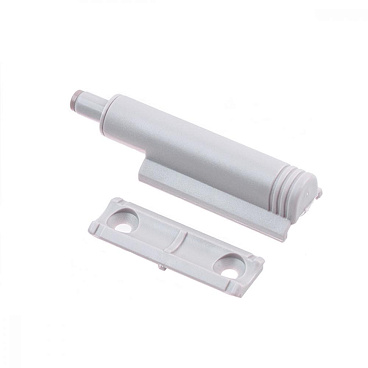 Амортизатор мебельный (демпфер) газовый для плавного закрывания двери серый врезной/внешний