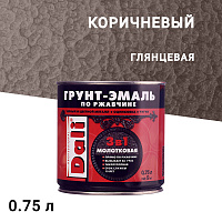 Грунт-эмаль по ржавчине 3в1 Dali коричневая молотковая глянцевая 0,75 л