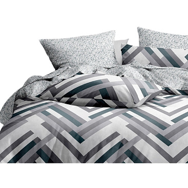 Комплект постельного белья 1,5-спальный бязь Trendi серый с простыней 150х215 см