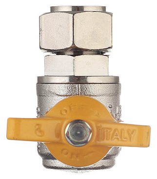 Кран шаровой газовый Tiemme 1/2 ВР(г) х 1/2 НР(ш) бабочка угловой