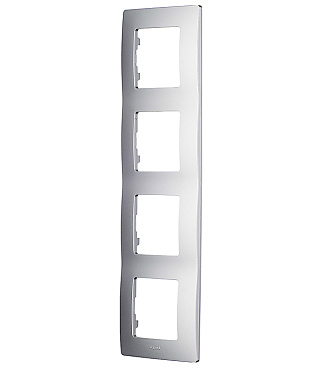 Рамка Legrand Etika четырехместная алюминий (672554)