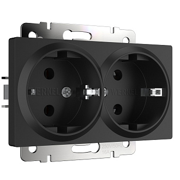 Розетка Werkel встраиваемая черная матовая (a051623)