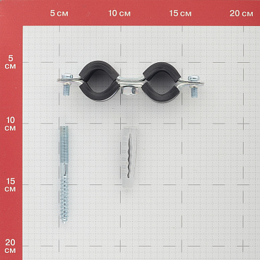 Хомут сантехнический Walraven 1/2 20-24 мм двойной оцинкованная сталь со шпилькой и дюбелем (802124)