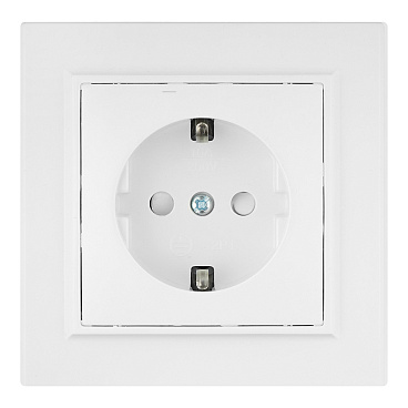 Розетка EKF Минск встраиваемая белая со шторками (ERR16-028-100)