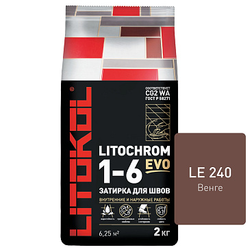 Затирка цементная Litokol Litochrom 1-6 EVO LE.240 венге 2 кг