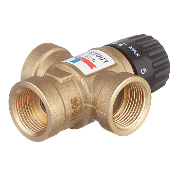 Клапан термостатический Stout подмешивающий 3/4 ВР(г) для отопления и ГВС 35-60 °С KVs 1,6 (SVM-0110-166020)