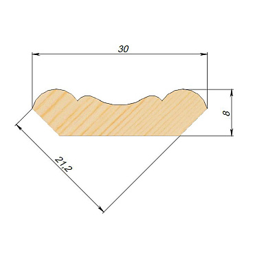 Плинтус фигурный 30х8х2500 мм сорт Экстра сращенный
