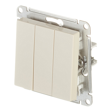 Выключатель Systeme Electric AtlasDesign трехклавишный встраиваемый бежевый (ATN000231)