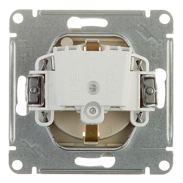 Розетка Systeme Electric AtlasDesign Aqua встраиваемая алюминий со шторками с крышкой (ATN440346)