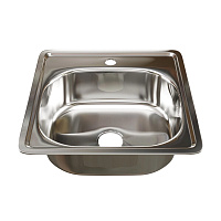 Мойка для кухни Mixline 48х48х16 см врезная с сифоном сталь (528187)