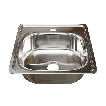Мойка для кухни Mixline 48х48х16 см врезная с сифоном сталь (528187)
