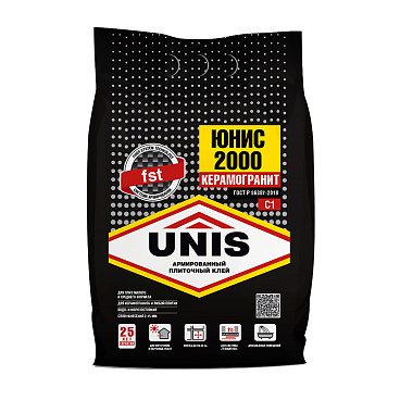 Клей для плитки/ керамогранита/ камня Unis 2000 класс С1 T 5 кг
