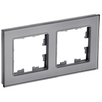 Рамка IEK Brite двухместная серая (BR-M22-G-K03)