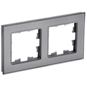 Рамка IEK Brite двухместная серая (BR-M22-G-K03)