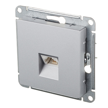 Розетка телефонная Systeme Electric AtlasDesign встраиваемая алюминий RJ11 (ATN000381)