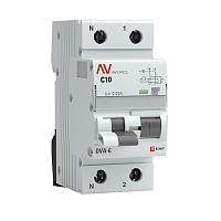 Автомат дифференциальный EKF Averes DVA-6 10А 1P+N тип A 30 мА 6 кА (rcbo6-1pn-10C-30-a-av)