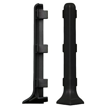 Угол наружный 80 мм черный для алюминиевого плинтуса (2 шт.)