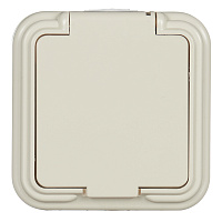 Розетка Svet накладная бежевая с крышкой (0215-00211)
