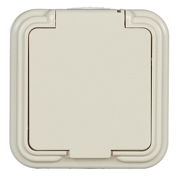 Розетка Svet накладная бежевая с крышкой (0215-00211)