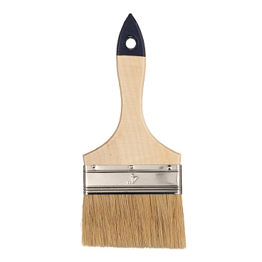 Кисть плоская смешанная щетина деревянная ручка 100х12 мм для красок и антисептиков на водной основе