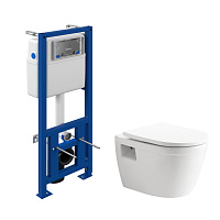Комплект инсталляции Cersanit Link Pro с унитазом Corsa Deco DX Rimless и сиденьем дюропласт микролифт быстросъем