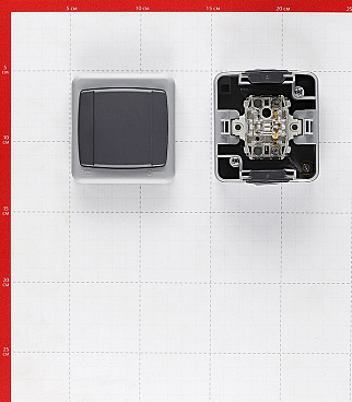 Выключатель Makel одноклавишный накладной серый (36064001)