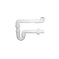 Сифон для мойки McAlpine 1 1/2х40 мм со смещением без выпуска с соединением 40 мм (MRSK14-HCLI)
