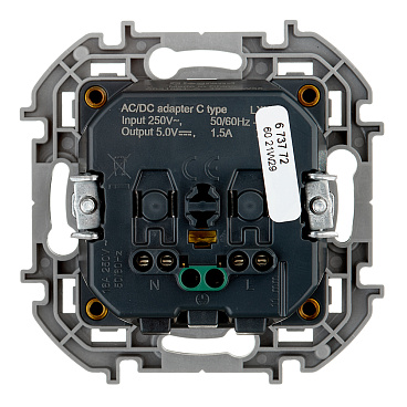 Розетка Legrand Inspiria встраиваемая алюминий с заземлением с USB Type-C (673772)