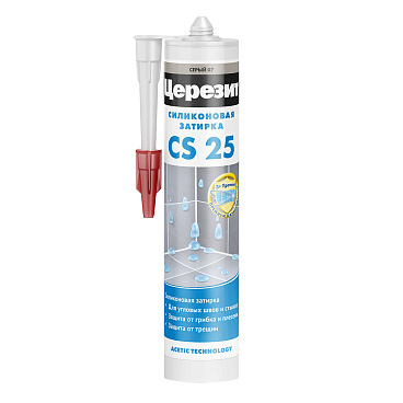 Герметик силиконовый затирка Церезит CS 25 № 07 серый 280 мл