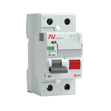 УЗО EKF Averes DV 40А 1P+N тип AC 30 мА 10 кА (rccb-2-40-30-ac-av)