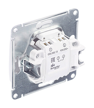 Выключатель Systeme Electric Glossa одноклавишный встраиваемый белый с подсветкой (GSL000113)