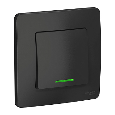 Выключатель Systeme Electric Blanca одноклавишный встраиваемый антрацит с подсветкой (BLNVS010116)