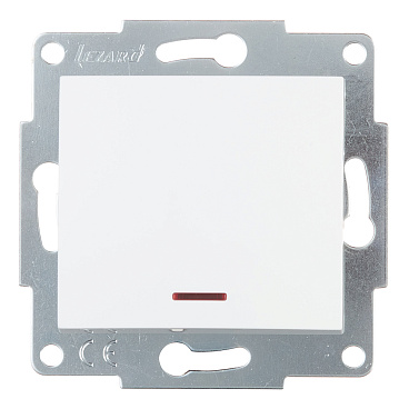 Выключатель Lezard Karina одноклавишный встраиваемый белый с подсветкой (707-0288-111)