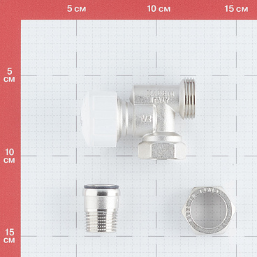 Клапан термостатический угловой Stout 1/2 НР(ш) х 1/2 ВР(г) для радиатора (SVT-0005-000015)