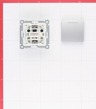 Выключатель Hegel Master одноклавишный встраиваемый серебро с подсветкой (ВС10-412-06)