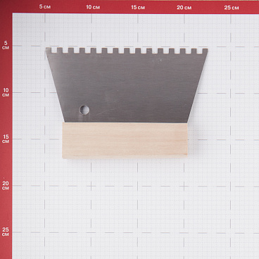 Шпатель для клея зубчатый Hardy 180 мм С1 нержавеющая сталь с деревянной ручкой (0825-661804)