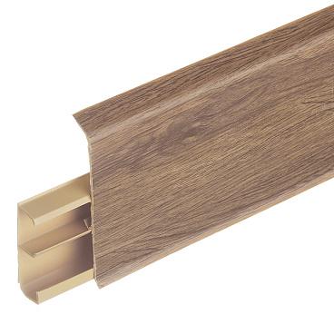 Плинтус ПВХ напольный Wimar Quadro 100 мм дуб викторианский 2200 мм Г-профиль со съемной панелью
