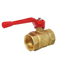 Кран шаровой латунный БАЗ Standart 1/2 ВР(г) х 1/2 ВР(г) проходной ручка прямой (БАЗ.А30.0.15.40)