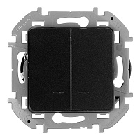 Выключатель Legrand Inspiria двухклавишный встраиваемый антрацит с подсветкой (673633)