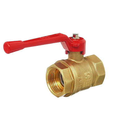 Кран шаровой латунный БАЗ Standart 1/2 ВР(г) х 1/2 ВР(г) проходной ручка прямой (БАЗ.А30.0.15.40)