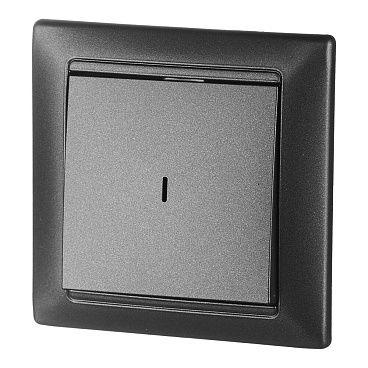 Выключатель Svet Стиль одноклавишный встраиваемый графит с подсветкой (EV 0365-9111)