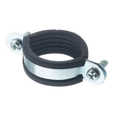 Хомут сантехнический 1 1/4" 42-45 мм оцинкованная сталь со шпилькой и дюбелем