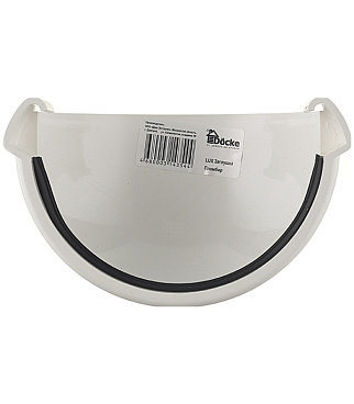 Заглушка желоба Docke Lux пластиковая d140 мм пломбир RAL 9003