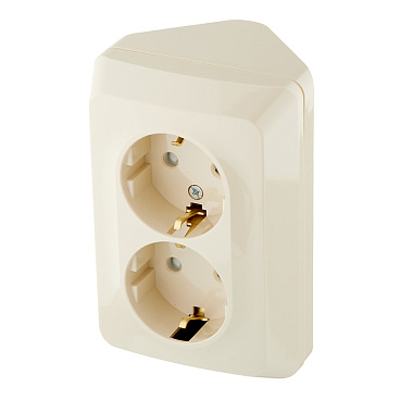 Розетка Systeme Electric Этюд накладная кремовая со шторками (PA16-108K)