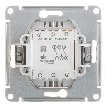 Переключатель Systeme Electric Glossa двухклавишный встраиваемый белый (GSL000165)