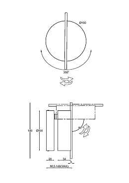 Настенный светильник (бра) Maytoni MOD180WL-L4B3K1