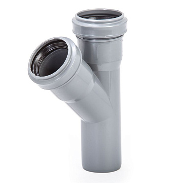 Тройник Lammin d50х50 мм 45° пластиковый для внутренней канализации