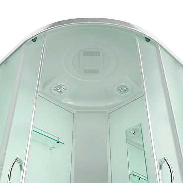 Душевая кабина Erlit Comfort 100х100х215 см стекло матовое 4 мм с высоким поддоном полукруг
