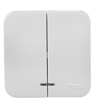 Выключатель Systeme Electric Blanca двухклавишный накладной белый с подсветкой (BLNVA105111)