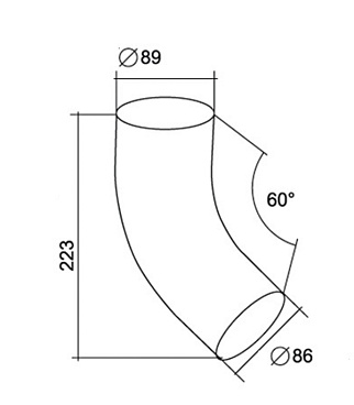 Колено трубы Grand Line металлическое d90 мм 60° коричневое RAL 8017
